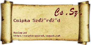 Csipka Szórád névjegykártya